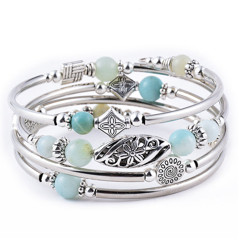 Bohemian Multi-layer Emperor Stone Winding Bracelet Four-layer Natural Stone Beaded Winding Bracelet Women's Jewelry Bohemian Multi-layer Emperor Stone Winding Bracelet Four-layer Natural Stone Beaded Winding Bracelet Women's Jewelry